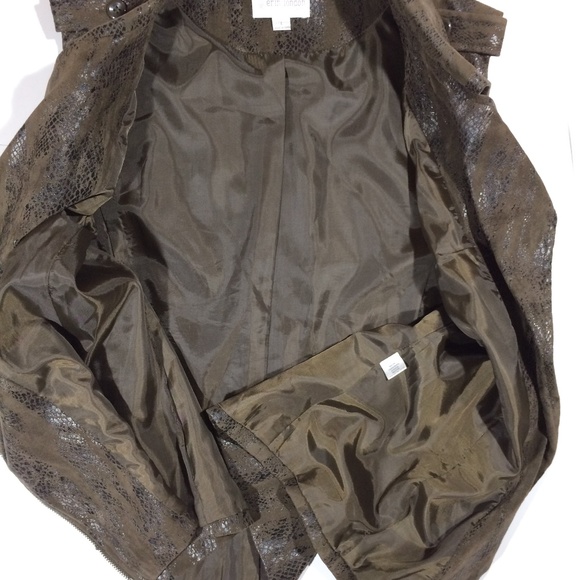 2000s Vintage Erin London Snake Skin Zip Vest Size Large Pockets - Picture 5 of 8